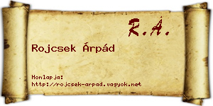 Rojcsek Árpád névjegykártya