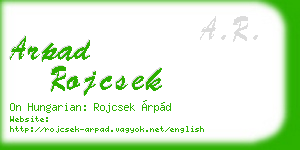 arpad rojcsek business card