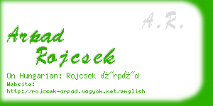 arpad rojcsek business card